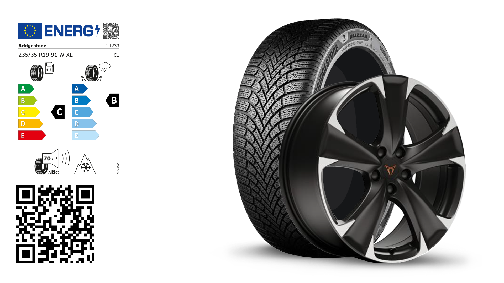 CUPRA Original Winter-Komplettrad mit Felge und Winterreifen.