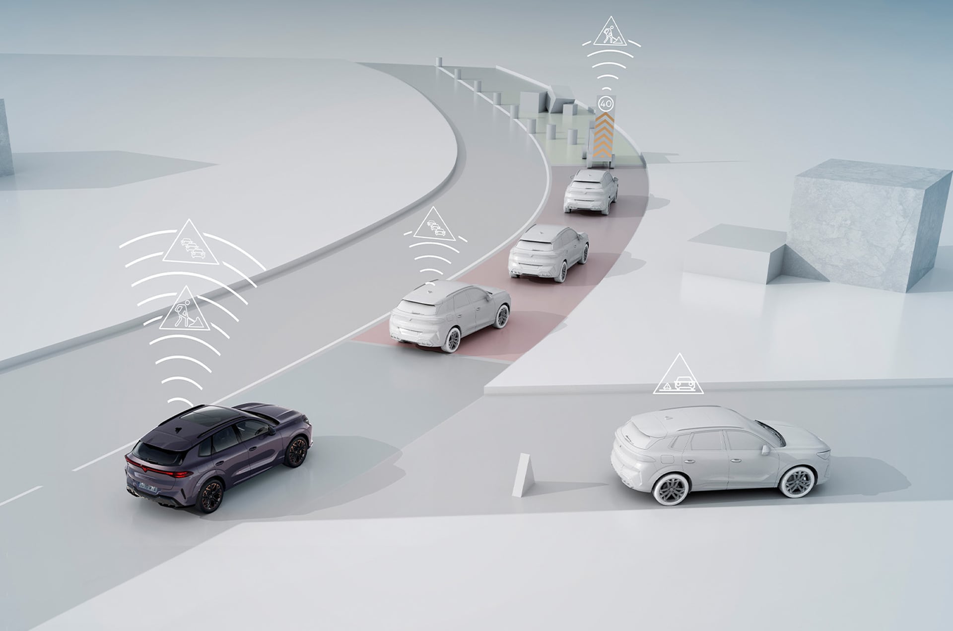 Der neue CUPRA Terramar ist mit der CAR2X-Technologie ausgestattet, die Ihre Sicherheit im Straßenverkehr erhöht.