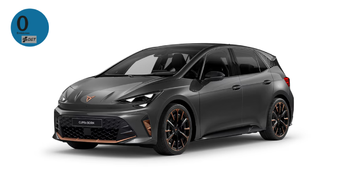 CUPRA Born con distintivo ambiental 0 de la DGT.