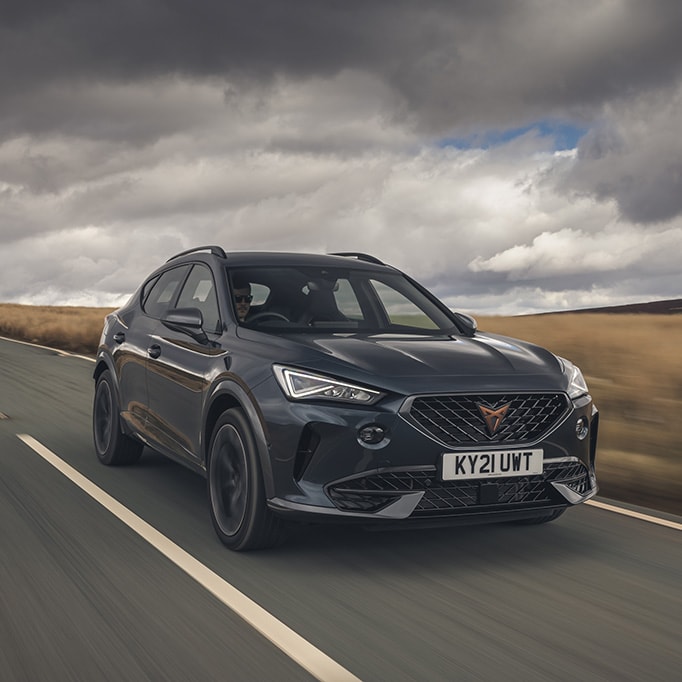 CUPRA Formentor driving on a country road