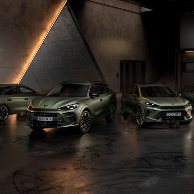 CUPRA Tribe Editions lineup of CUPRA Terramar, Formentor, Leon, and Leon Sportstourer