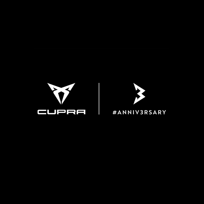 CUPRA's third anniversary logo
