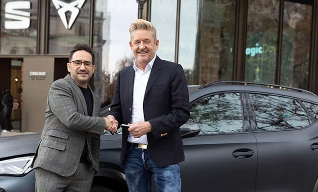 CUPRA CEO Wayne Griffiths with film director J. A. Bayona