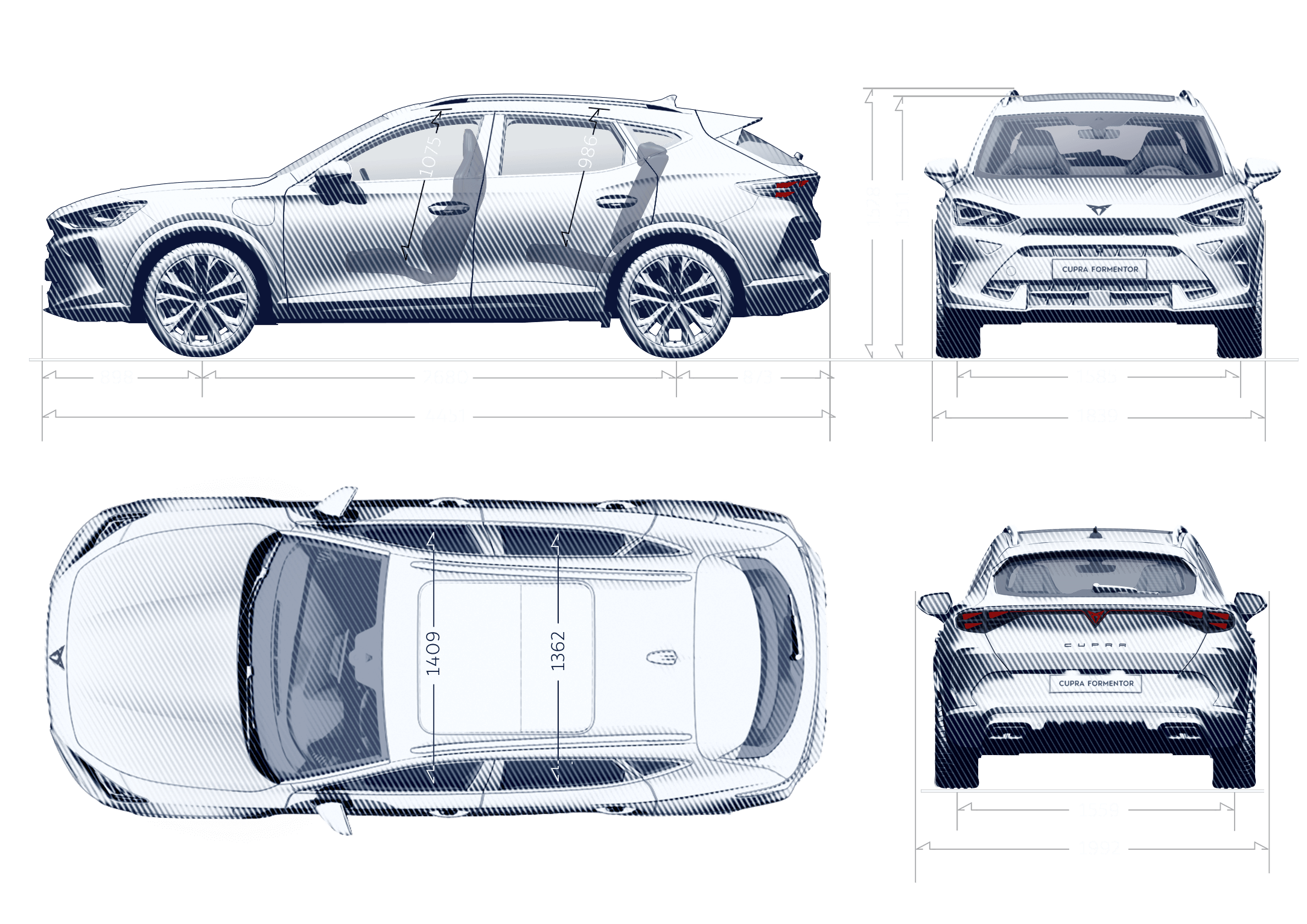 Dimensions of the CUPRA Formentor