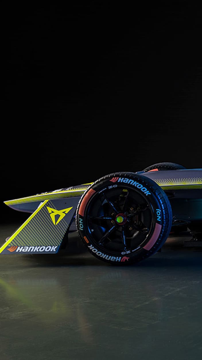 Side view of a Formula E car