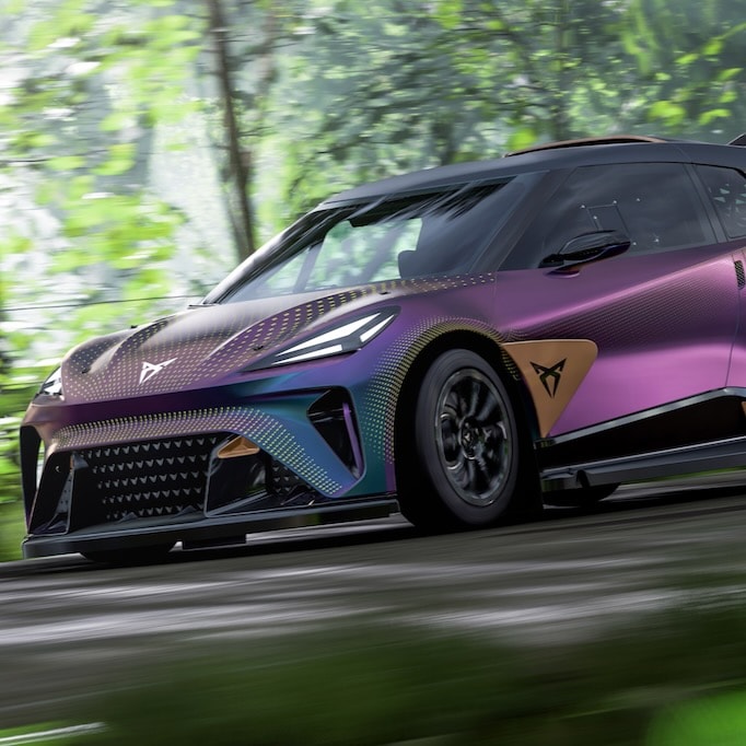 The CUPRA Raval concept car into the virtual world of forza horizon