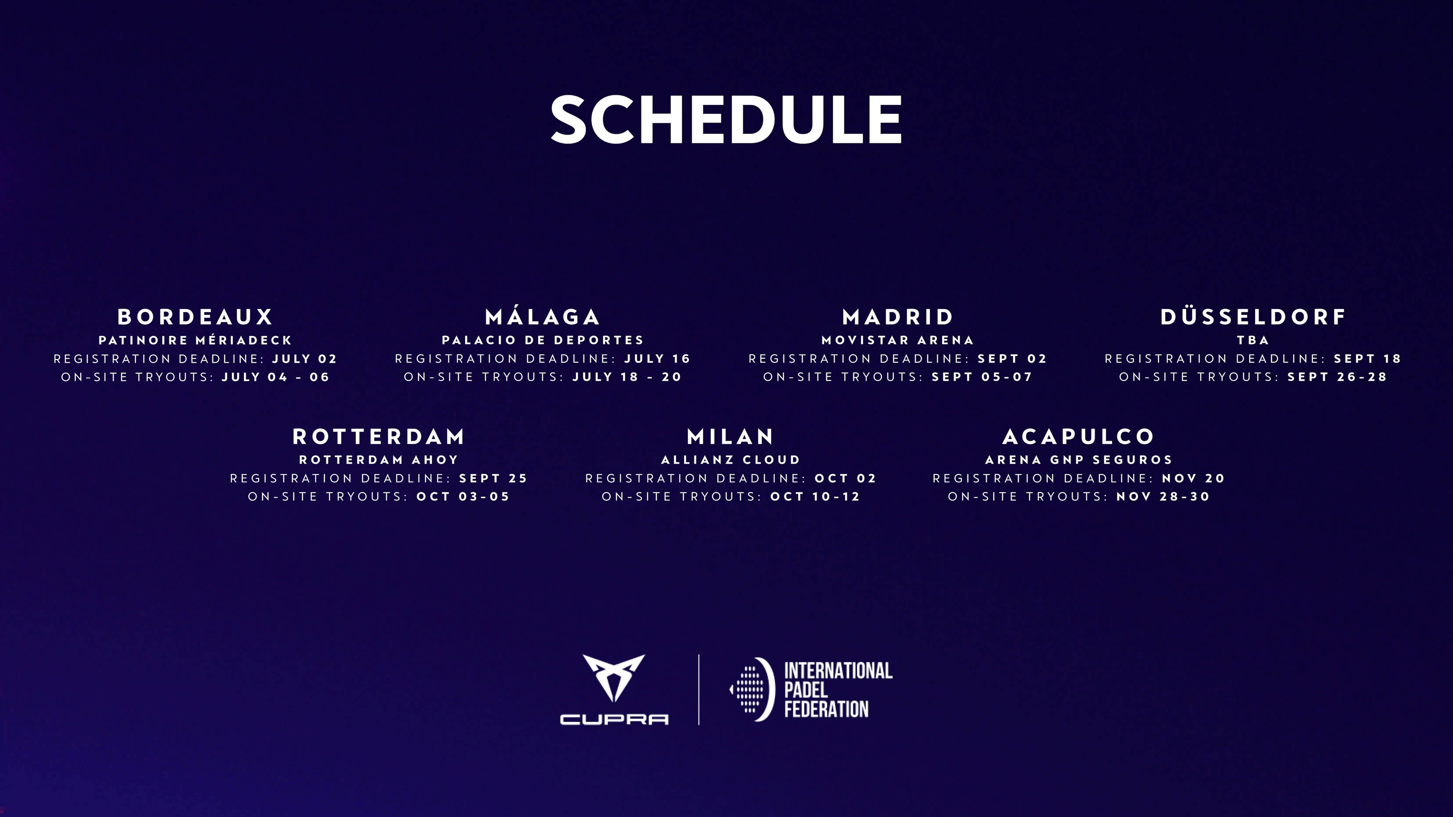 Gamechangers Padel Contest Schedule