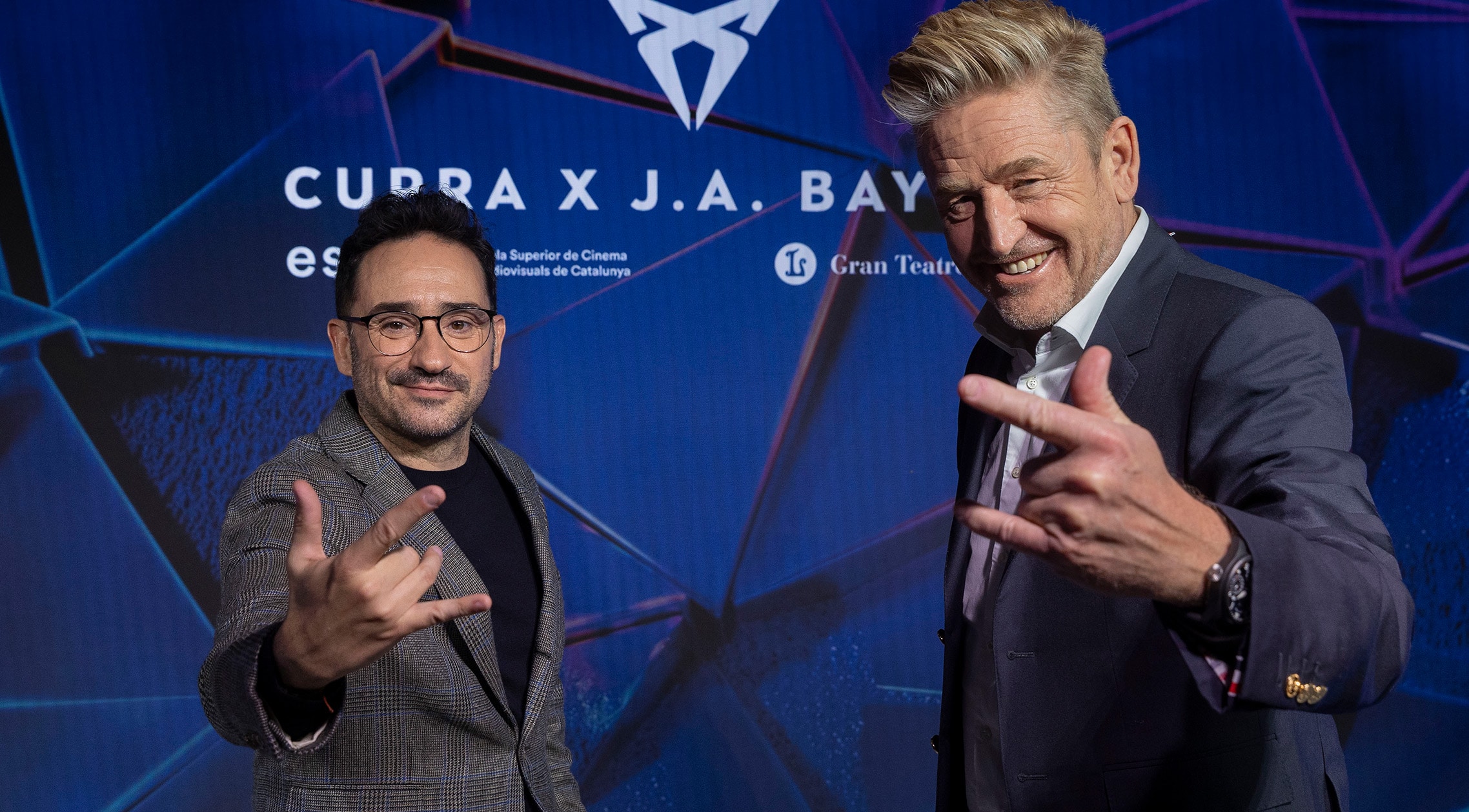 Juan Antonio Bayona posing as the new CUPRA brand ambassador with Former CUPRA's CEO Wayne Griffiths