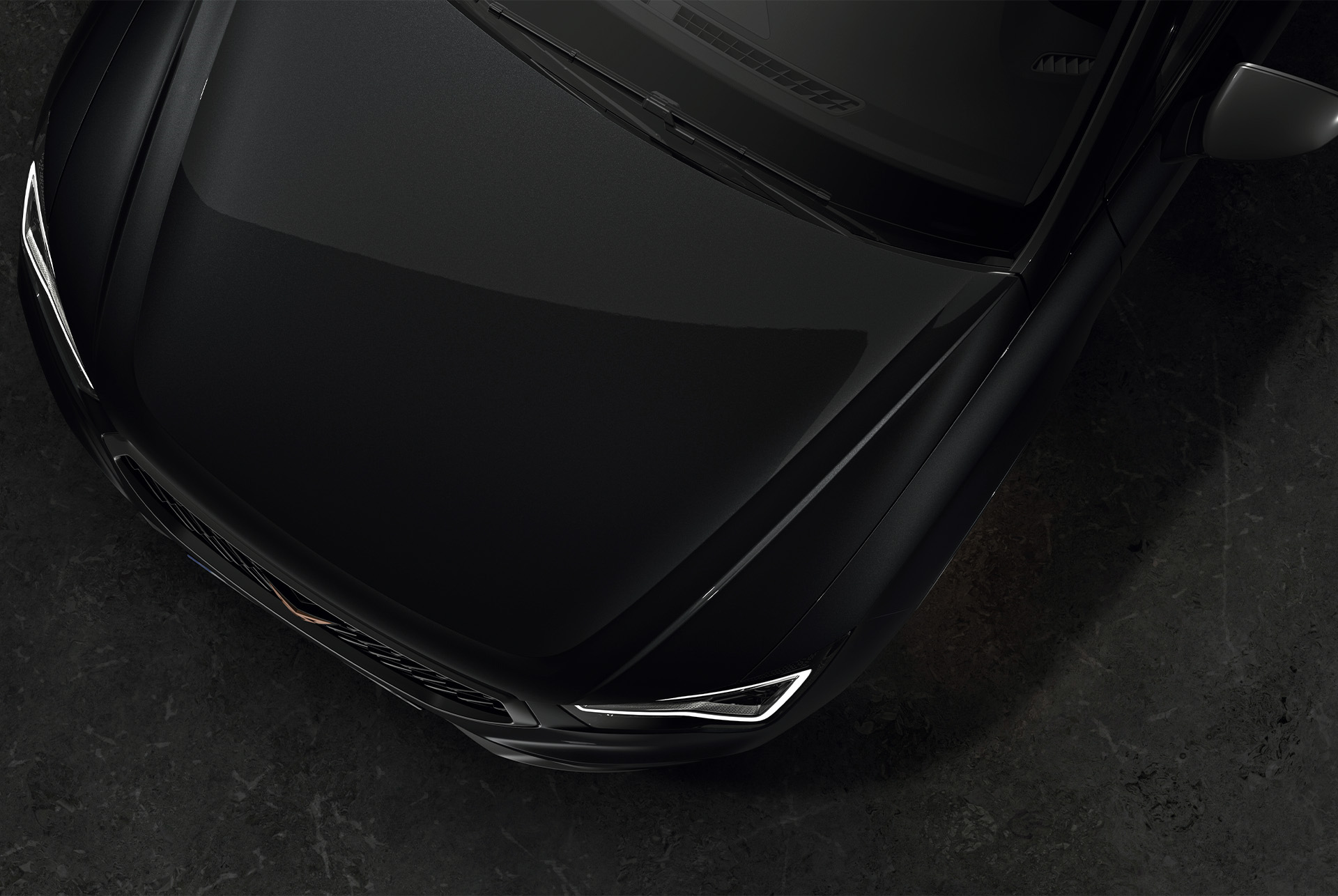 Top view of the CUPRA Ateca in Magic Black, highlighting the bold and elegant colour of the vehicle.