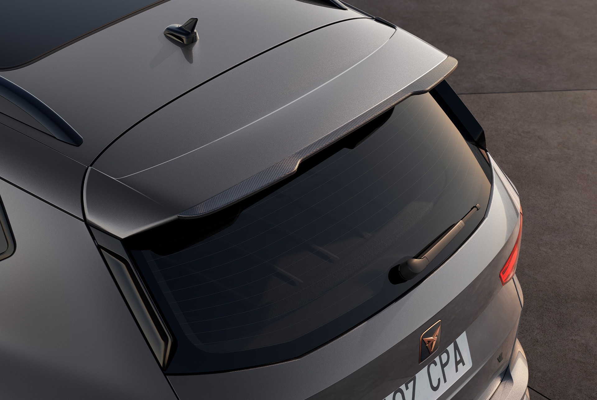 Rear view of the CUPRA Ateca highlighting flexible monthly payment options for servicing and car maintenance. 