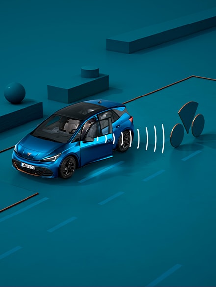 cupra-born-aurora-blue- colour-with-exit-warning-feature